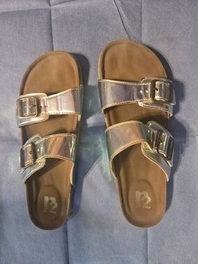 Women's R2 Iridescent Double-Buckle Slide Sandals - Size 9M